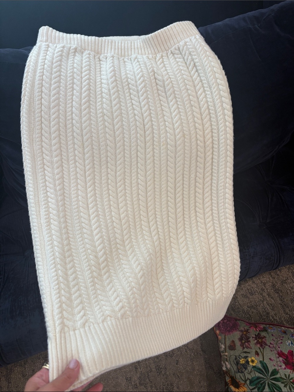 Cream Cable-Knit Women’s Skirt